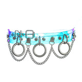 Triple O-Ring Collar PU Iridescent Choker