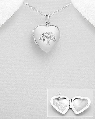 Tree Of Life Locket 925 Sterling Silver Pendant With Chain